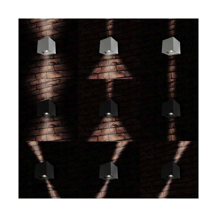 LED Ulkoseinävalaisin 2xLED/3W/230V IP54 antrasiitti