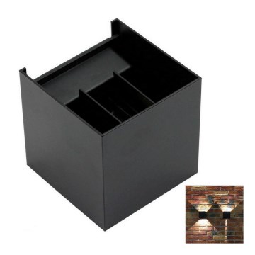 LED Ulkoseinävalaisin 2xLED/3W/230V IP54 musta