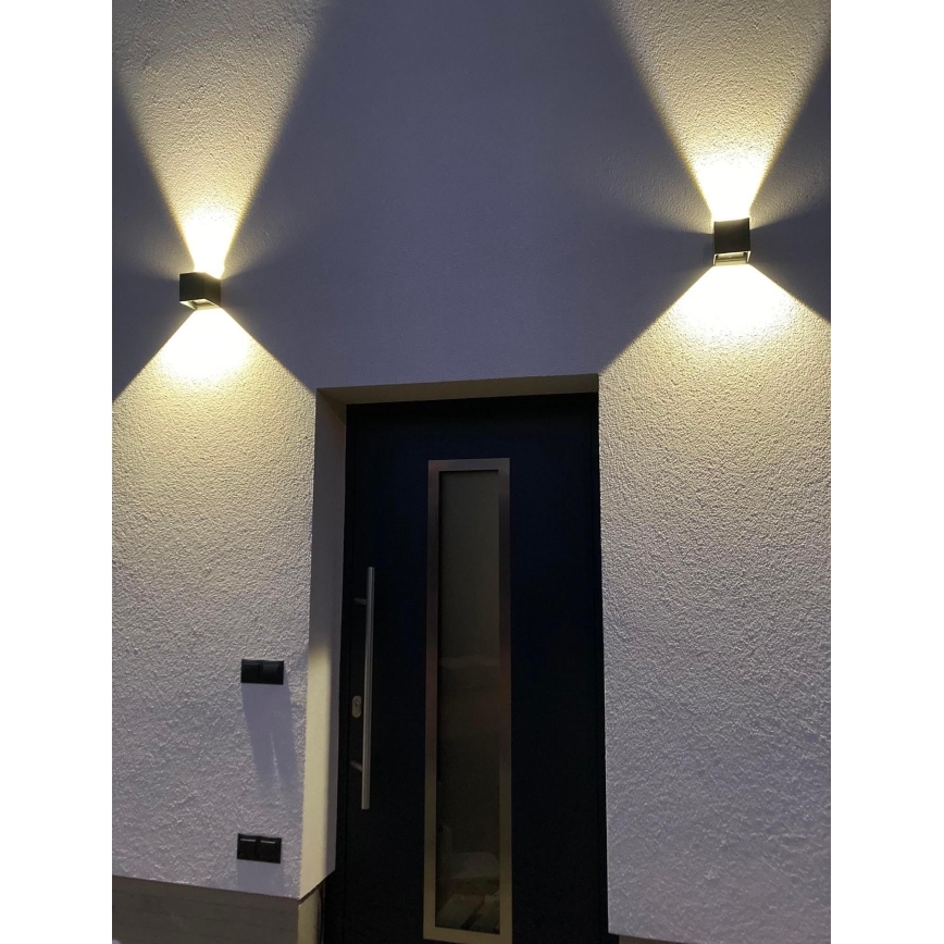 LED Ulkoseinävalaisin 2xLED/3W/230V IP54 musta