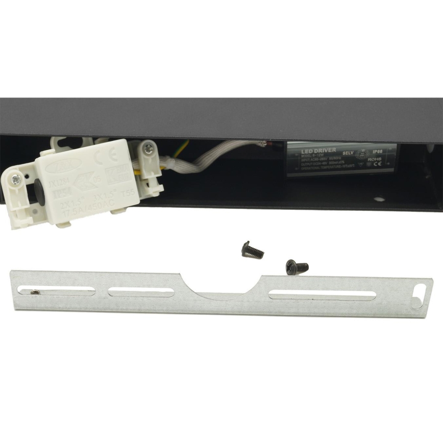 LED Joustava ulkoseinävalaisin 2xLED/4W/230V IP54 30 cm musta