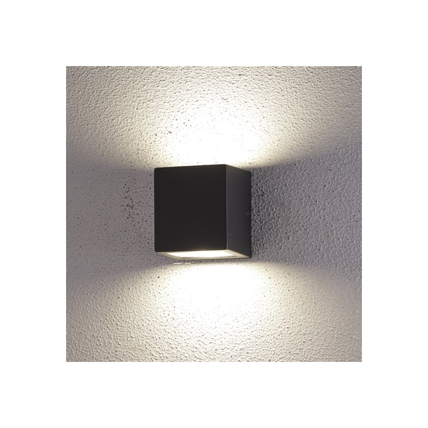 LED-ulkoseinävalaisin 2xLED/5W/230V 4000K IP54 musta