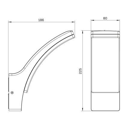 LED-ulkoseinävalaisin AMY LED/12W/230V IP44 musta
