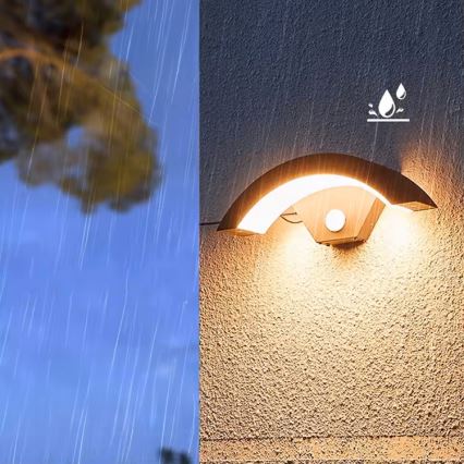 LED-ulkoseinävalaisin liiketunnistimella LED/10W/230V IP54 musta