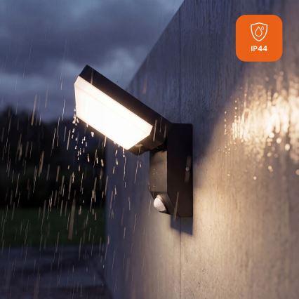 LED-ulkoseinävalaisin liiketunnistimella LED/18W/230V IP44 musta