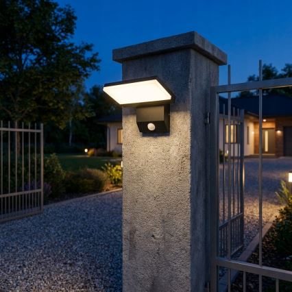 LED-ulkoseinävalaisin liiketunnistimella LED/18W/230V IP44 musta