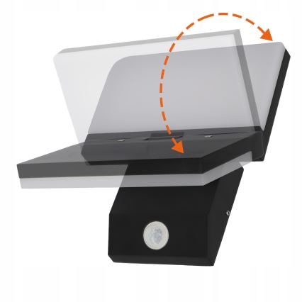 LED-ulkoseinävalaisin liiketunnistimella LED/18W/230V IP44 musta