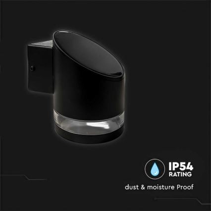 LED Ulkokäyttöön tarkoitettu aurinkokennoseinävalaisin LED/1W/3,7V 3000K IP54 1200 mAh musta