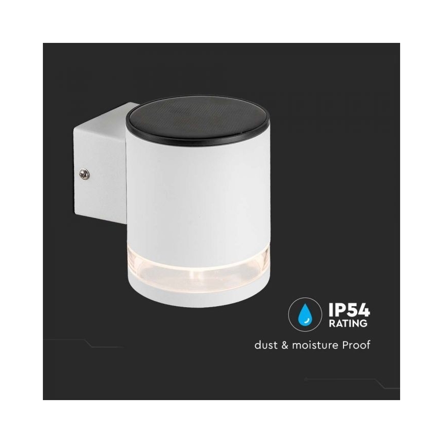 LED Ulkokäyttöön tarkoitettu aurinkokäyttöinen seinävalaisin LED/1W/3,7V 3000K IP54 1200 mAh valkoinen