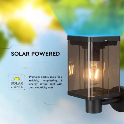 LED Ulkokäyttöön tarkoitettu aurinkokennoseinävalaisin anturilla LED/2,5W/3,7V 3000K IP54 2000 mAh