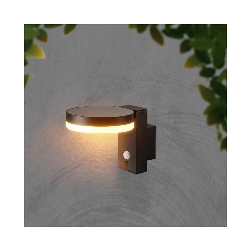 LED Ulkokäyttöön tarkoitettu aurinkokennoseinävalaisin anturilla LED/5,5W/3,7V 3000K IP54 2000 mAh