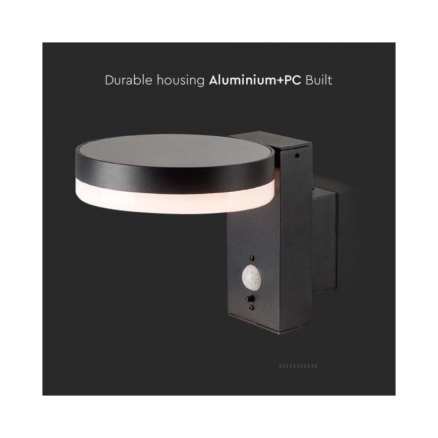 LED Ulkokäyttöön tarkoitettu aurinkokennoseinävalaisin anturilla LED/5,5W/3,7V 3000K IP54 2000 mAh