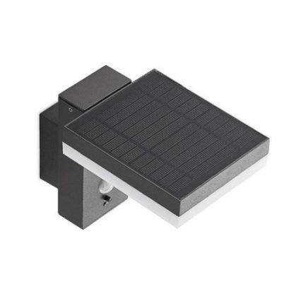 LED Ulkokäyttöön tarkoitettu aurinkokennoseinävalaisin sensorilla LED/5,5W/3,7V 3000K IP54 2200 mAh