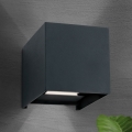 LED Ulkoseinävalaisin CUBE 2xLED/3W/230V IP54 antrasiitti
