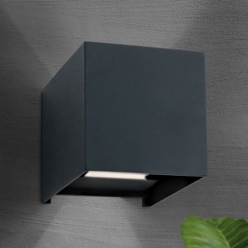 LED Ulkoseinävalaisin CUBE 2xLED/3W/230V IP54 antrasiitti
