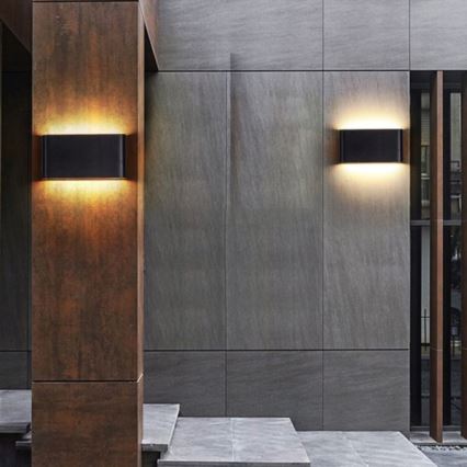 LED-ulkoseinävalaisin FLOW 2xLED/3W/230V IP54 4000K antrasiitti