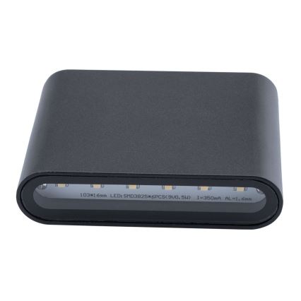 LED-ulkoseinävalaisin FLOW 2xLED/3W/230V IP54 musta