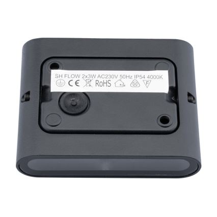 LED-ulkoseinävalaisin FLOW 2xLED/3W/230V IP54 musta