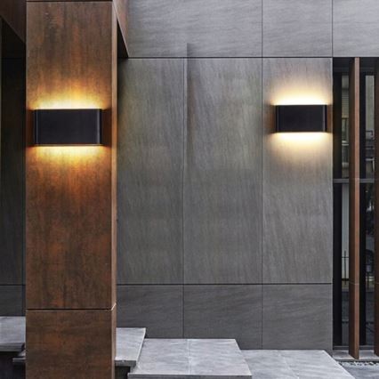 LED-ulkoseinävalaisin FLOW 2xLED/6W/230V IP54 3000K antrasiitti