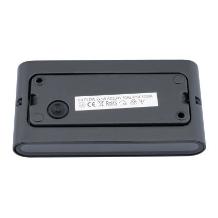 LED-ulkoseinävalaisin FLOW 2xLED/6W/230V IP54 musta