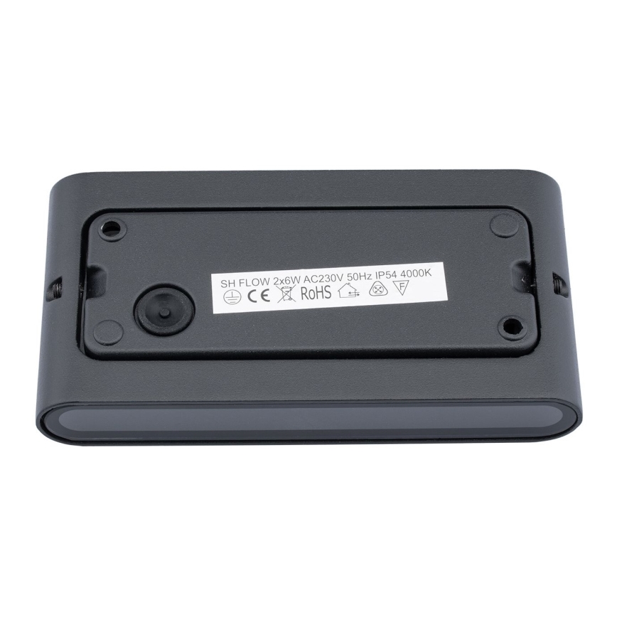 LED-ulkoseinävalaisin FLOW 2xLED/6W/230V IP54 musta