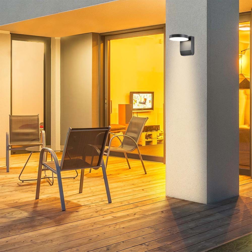 LED Ulkokäyttöön seinään kiinnitettävä joustava valaisin LED/17W/230V IP65 3000K musta