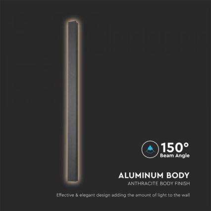 LED-ulkoseinävalaisin LED/10W/230V 3000K IP65 antrasiitti