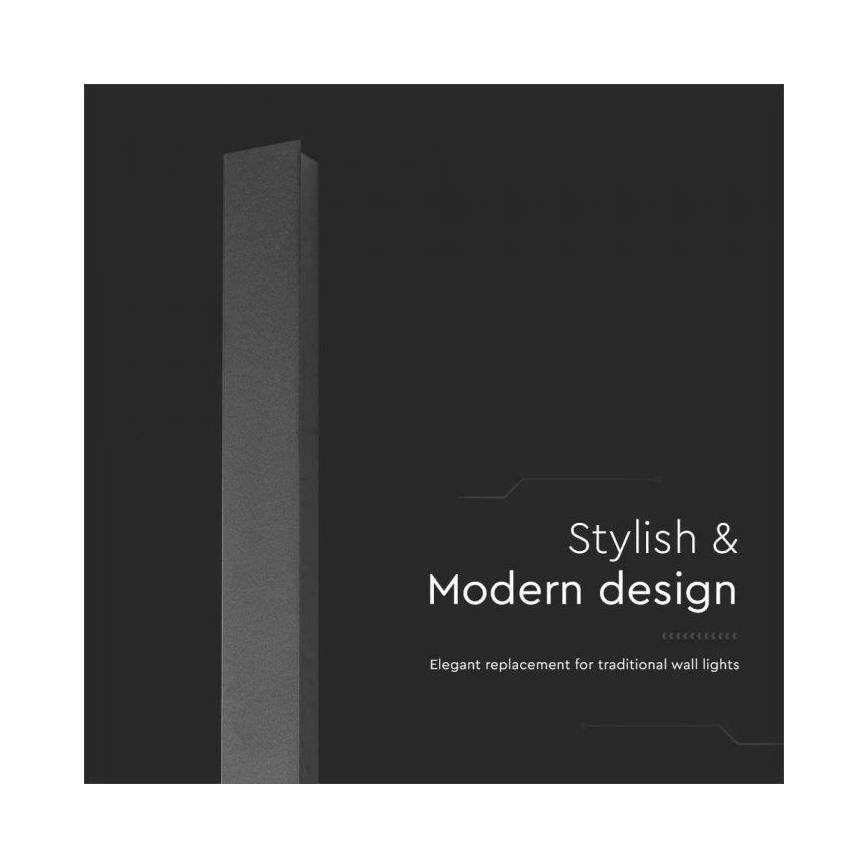 LED-ulkoseinävalaisin LED/10W/230V 4000K IP65 51 cm antrasiitti