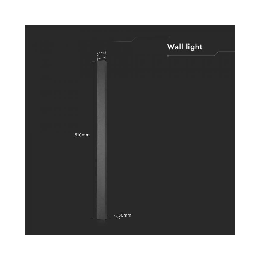 LED-ulkoseinävalaisin LED/10W/230V 4000K IP65 51 cm antrasiitti