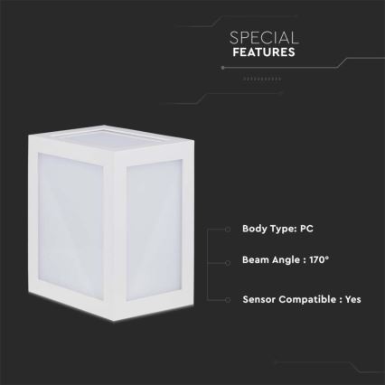 LED-ulkoseinävalaisin LED/12W/230V 3000K IP65 valkoinen