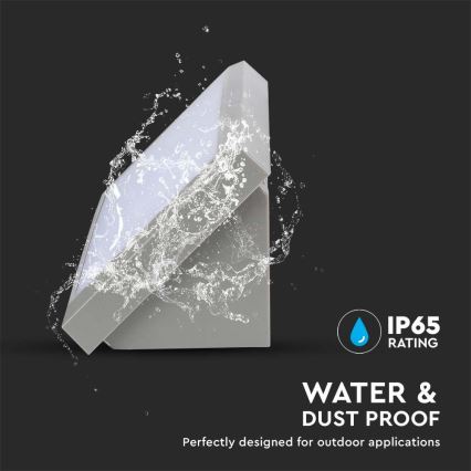 LED ulkoseinävalaisin LED/12W/230V 4000K IP65 harmaa