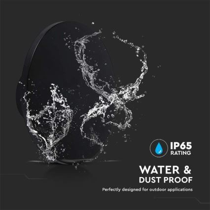 LED-ulkoseinävalaisin LED/12W/230V 4000K IP65 musta