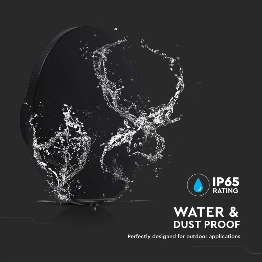 LED-ulkoseinävalaisin LED/12W/230V 4000K IP65 musta