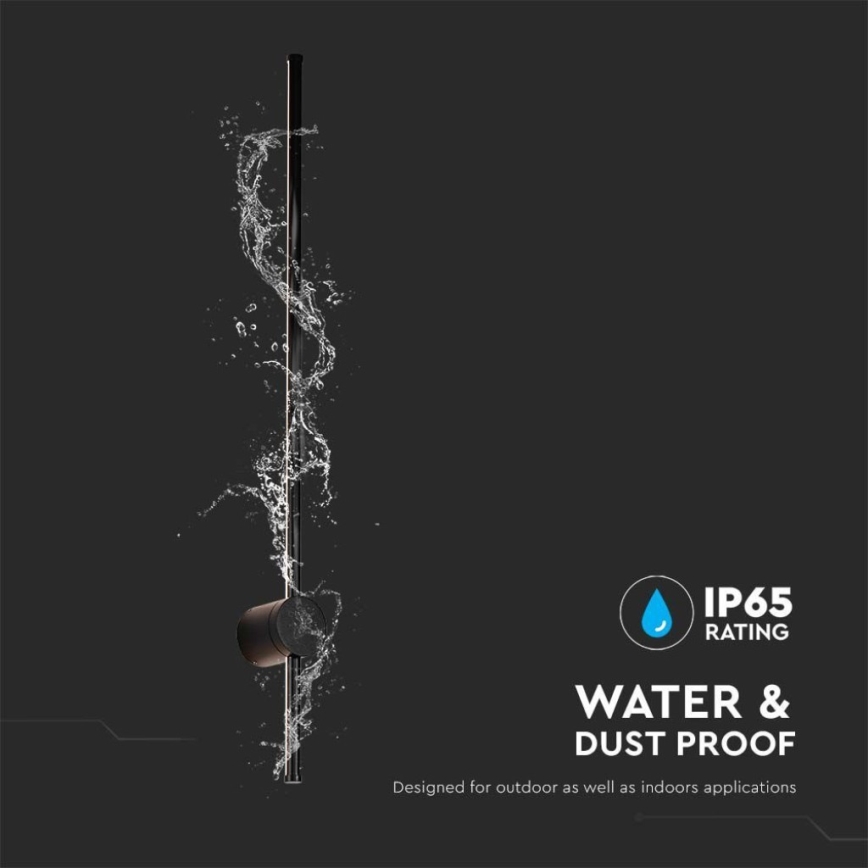 LED-ulkoseinävalaisin LED/12W/230V 4000K IP65 musta