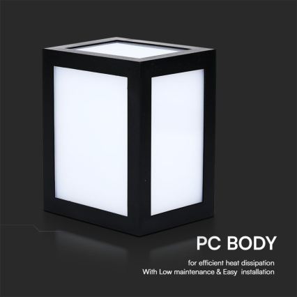 LED ulkoseinävalaisin LED/12W/230V 6400K IP65 musta
