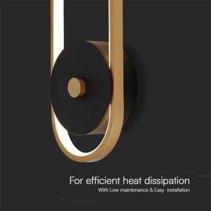 LED-ulkoseinävalaisin LED/15W/230V IP54 3000K messinki