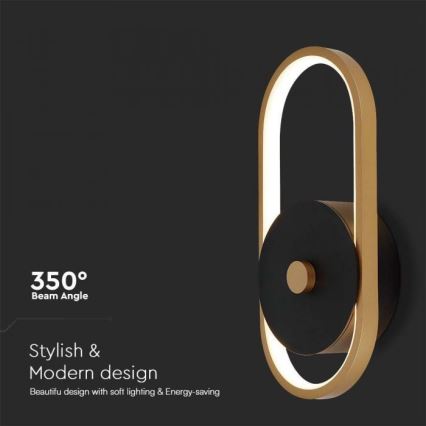 LED-ulkoseinävalaisin LED/15W/230V IP54 4000K messinki