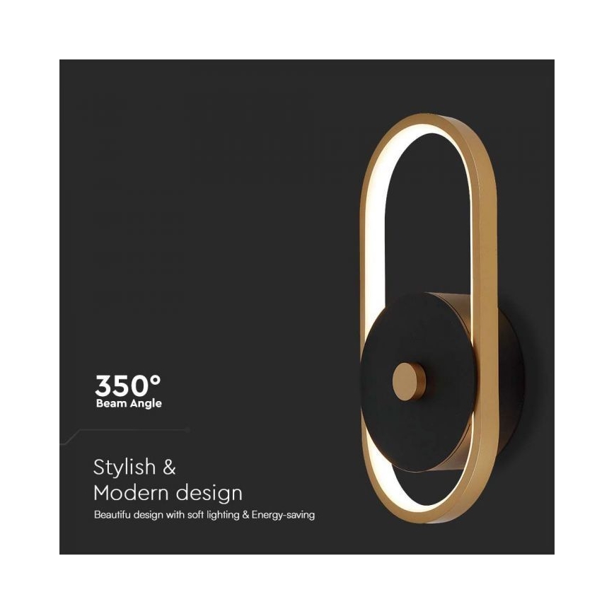 LED-ulkoseinävalaisin LED/15W/230V IP54 4000K messinki