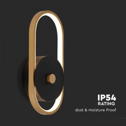 LED-ulkoseinävalaisin LED/15W/230V IP54 4000K messinki