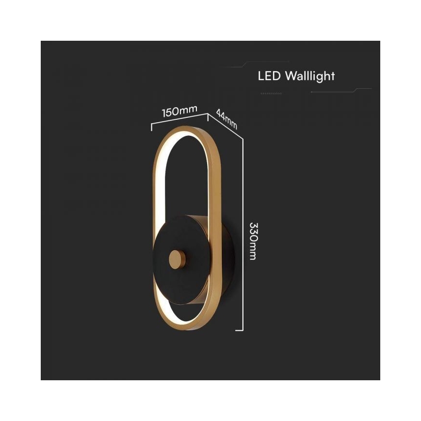 LED-ulkoseinävalaisin LED/15W/230V IP54 4000K messinki