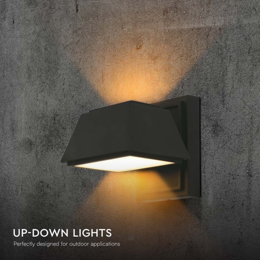 LED-ulkoseinävalaisin LED/15W/230V IP65 3000K musta