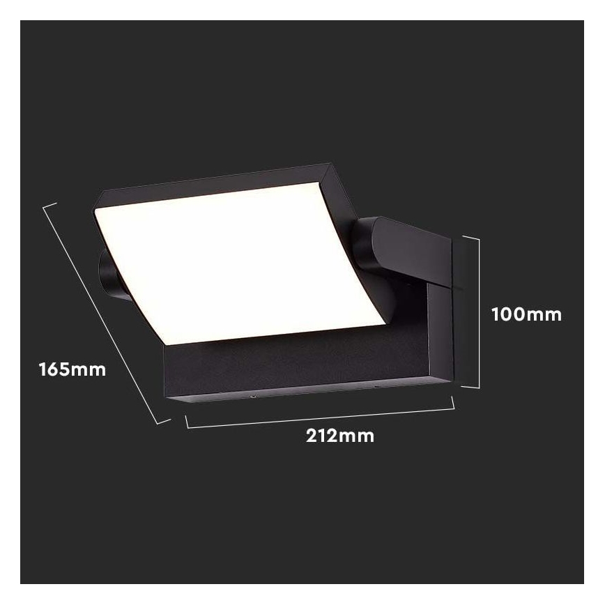 LED Ulkoseinävalaisin LED/17W/230V 3000K IP65 musta