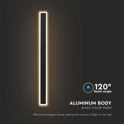 LED-ulkoseinävalaisin LED/17W/230V 3000K IP65 musta