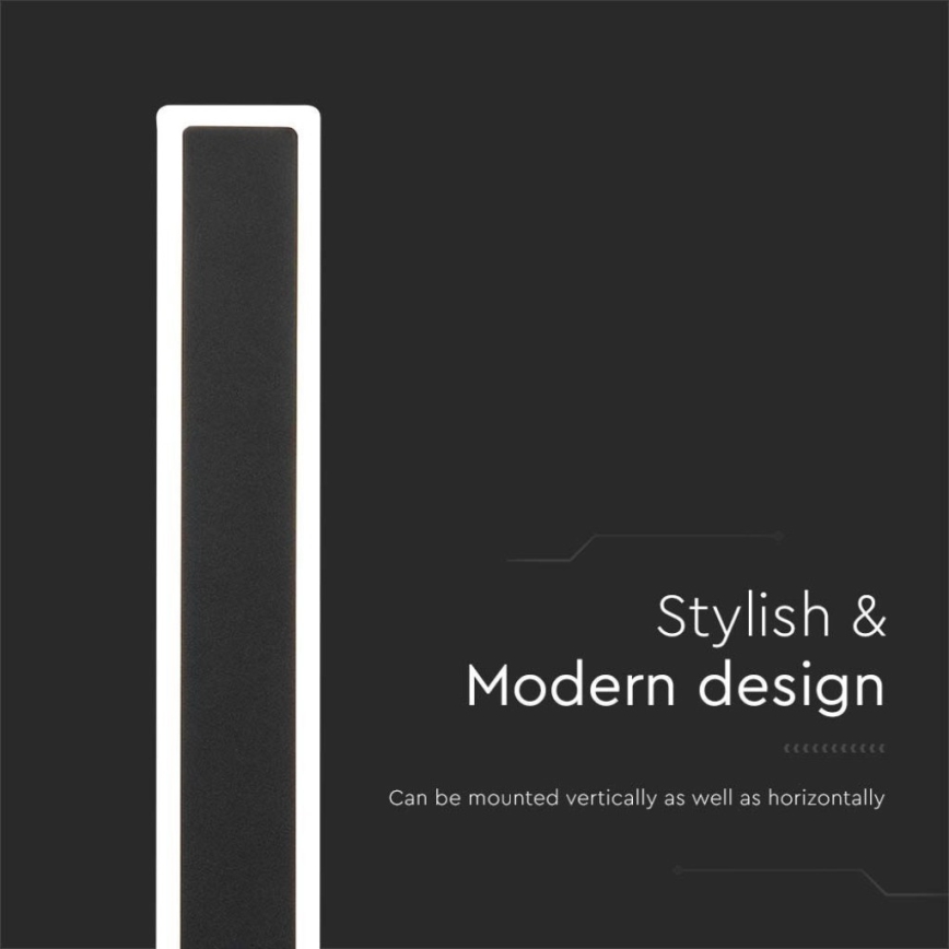 LED-ulkoseinävalaisin LED/17W/230V 3000K IP65 musta