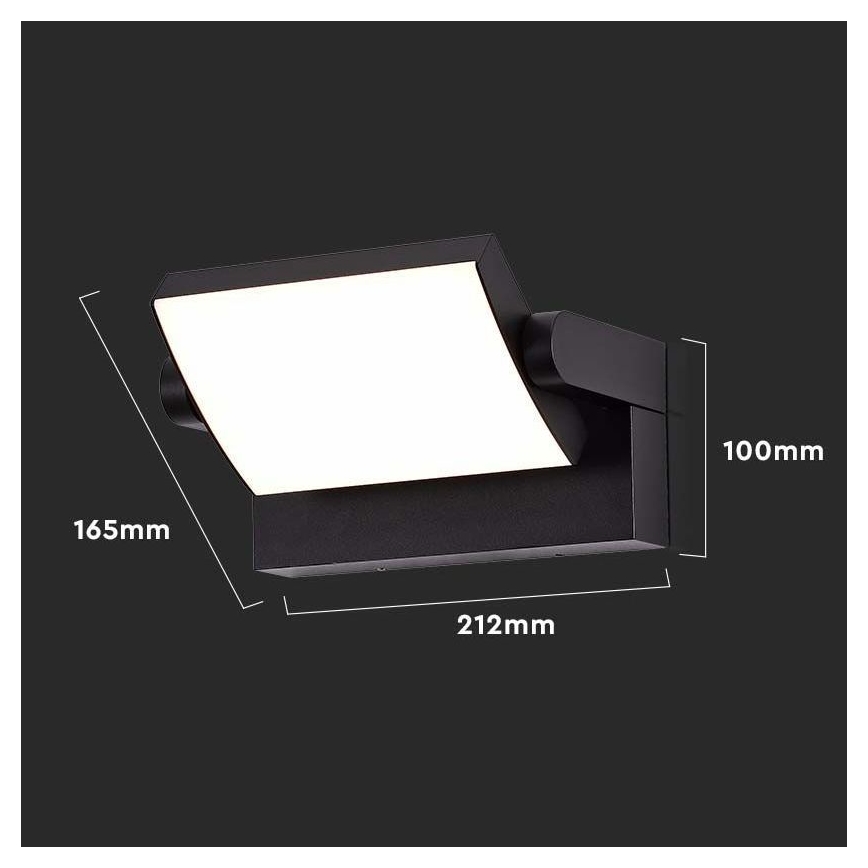 LED Ulkoseinävalaisin LED/17W/230V 4000K IP65 musta