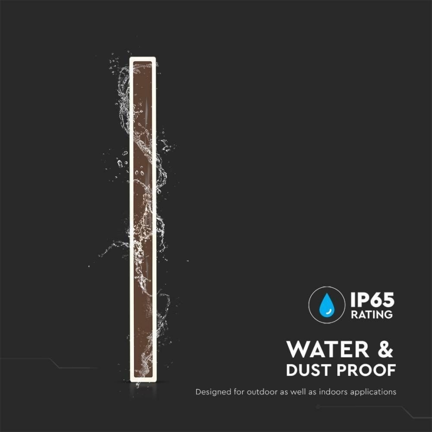 LED-ulkoseinävalaisin LED/17W/230V 4000K IP65 ruskea