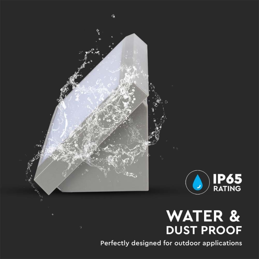 LED ulkoseinävalaisin LED/20W/230V 6400K IP65 harmaa