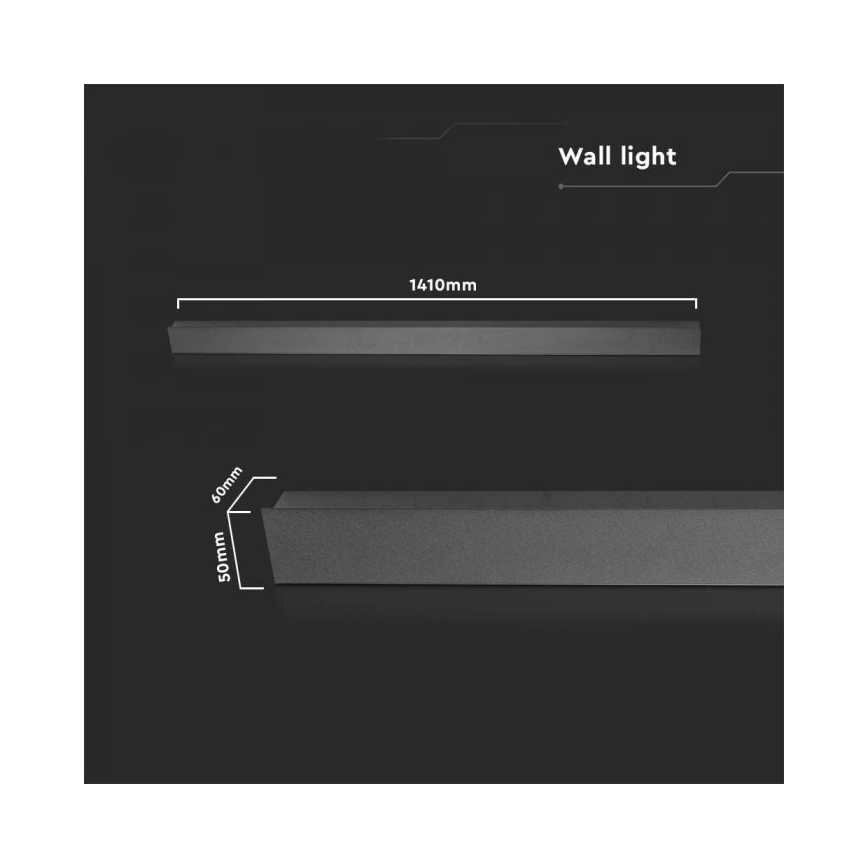LED-ulkoseinävalaisin LED/23W/230V 3000K IP65 141 cm antrasiitti