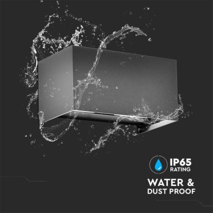 LED-ulkoseinävalaisin LED/24W/230V 3000K IP65 antrasiitti