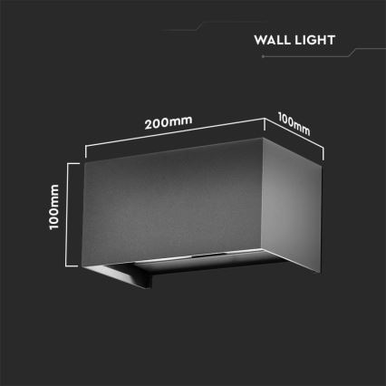 LED-ulkoseinävalaisin LED/24W/230V 3000K IP65 antrasiitti