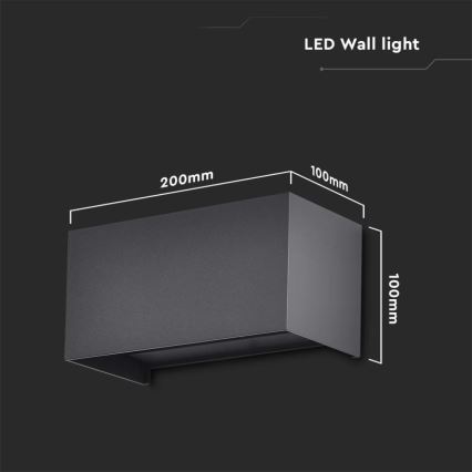 LED-ulkoseinävalaisin LED/24W/230V 3000K IP65 musta